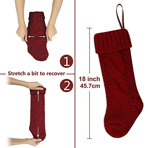 Komotu Pack 418 Unique Burgundy Knit Christmas Stockings 0 1