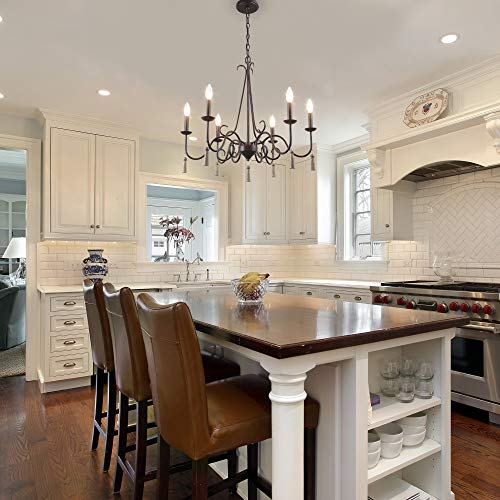 Laluz Farmhouse Chandelier Bronze, Country French Chandeliers Kitchen