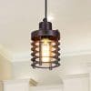 LNC Pendant Lighting For Kitchen Island Farmhouse Barn Warehouse Mini Cage Ceiling Lamp With Brown Rust A02534 0 100x100