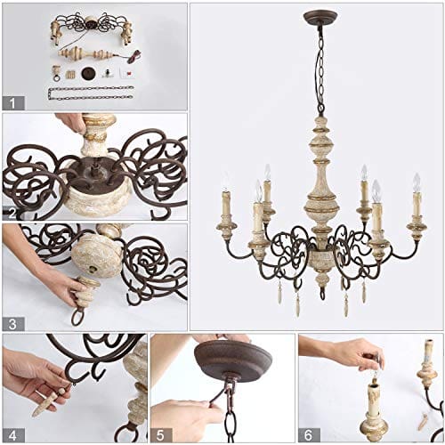 Lnc Farmhouse Chandelier For Dining, Country Light Fixtures For Living Room