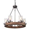 LNC Wood Farmhouse Chandeliers For Dining Rooms Rustic Hanging Ceiling Light Fixture A03348 0 100x100