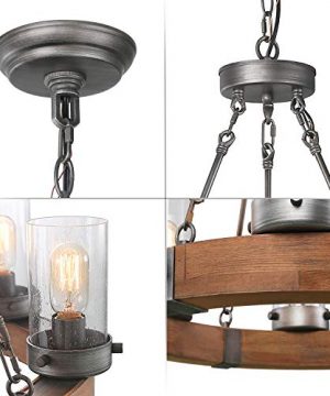 LNC Wood Farmhouse Chandeliers For Dining Rooms Rustic Hanging Ceiling Light Fixture A03348 0 3 300x360