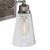 LOG BARN 2 Lights Bathroom Lighting In Real Distressed Wood And Brushed Antique Silver Finish With Cone Clear Glass Shades 141 Vanity Light Fixture A03331 0 5 100x100