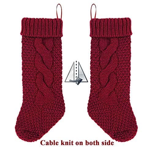 Limbridge Christmas Stockings 4 Pack 18 Inches Large Size Cable Knit Knitted Xmas Rustic Personalized Stocking Decorations For Family Holiday Season