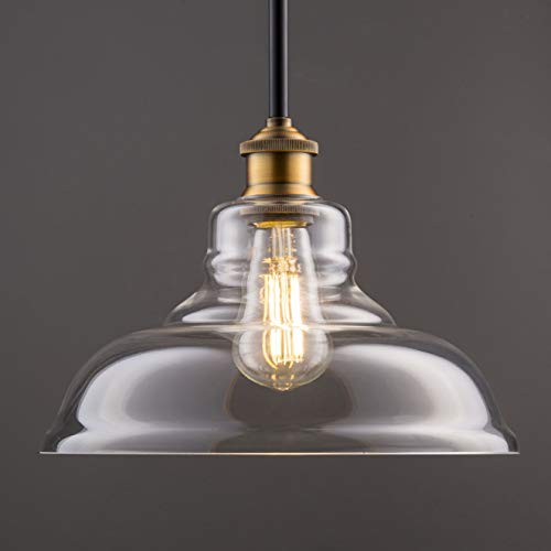 Lucera Glass Kitchen Pendant Light Antique Brass Farmhouse Hanging Light Fixture With Led Bulb Ll P431 Led Ab Farmhouse Goals