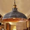 NIUYAO 14 Wide Rustic Industrail Big Barn Pendant Light Lamp Dome Shade Hanging Ceiling Light Rust Silver 0 100x100