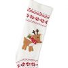 Nordic Knit Snowflake Reindeer Applique 24 Inch Christmas Stocking Decoration 0 100x100