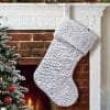 S DEAL 21 Inches Christmas Stocking Double Layers White Faux Fur Cuff Gift Holder Party Holiday Decoration Mantel Ornament 0 100x100