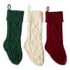 SherryDC Crochet Cable Knit Christmas Stockings 18 Hanging Socks For Christmas Decorations Set Of 3 0 100x100