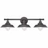 Westinghouse Lighting 6343400 Iron Hill Three Light Indoor Wall Fixture Oil Rubbed Bronze Finish With Highlights And Metal Shades 3 White Interior 0 100x100