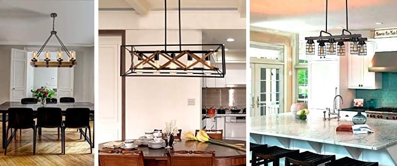 modern farmhouse kitchen island faux wood hanging pendant lights