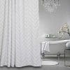 Aimjerry Hotel Quality White Striped Fabric Shower Curtain For Bathroom 72 X 72 Inch 0 100x100