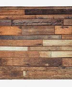 Ambesonne Wooden Bath Mat Rustic Floor Planks Print Grungy Look Farm House Country Style Walnut Oak Grain Image Plush Bathroom Decor Mat With Non Slip Backing 295 W X 175 L Inches Brown 0 300x360