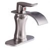BWE Brushed Nickel Waterfall Bathroom Faucet Single Handle Basin Sink Mixer TapBrushed Nickel Lavatory Faucets 0 100x100