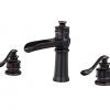 BWE Waterfall 8 16 Inch Oil Rubbed Bronze 3 Holes Two Handle Commercial Widespread Bathroom Sink Faucet Deck Mount 0 100x100