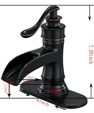 BWE Waterfall Bathroom Sink Faucets Single Handle One Hole Lever Faucet Oil Rubbed Bronze Commercial 0 0 300x360