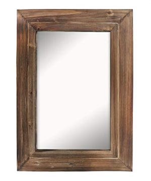 Barnyard Designs Decorative Wall Mirror Rustic Torched Wood Frame Vertical Hanging Mirror Wall Decor 32 X 24 0 300x360