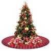 CELIVESGG 48 Christmas Tree Skirt Red And Black Buffalo Check Tree Skirt Double Layers A Fine Decorative Handicraft For Holiday Party 0 100x100