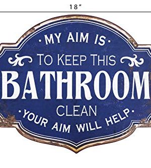 Creative Co Op Vintage Metal Bathroom Decorative Wall Sign