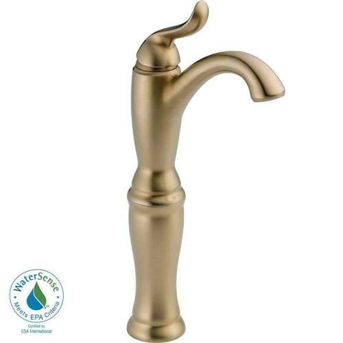 Delta Faucet Linden Single Handle Vessel Bathroom Faucet With Diamond Seal Technology Champagne Bronze 794 CZ DST 0