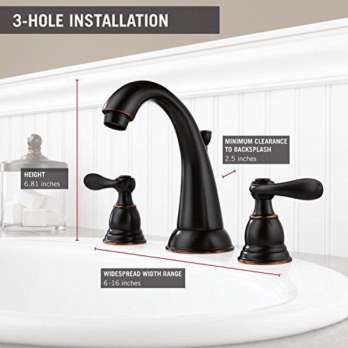Delta Faucet Windemere 2 Handle Widespread Bathroom Faucet With Metal Drain Assembly Oil Rubbed Bronze B3596LF OB 0 1