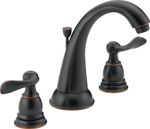Delta Faucet Windemere 2 Handle Widespread Bathroom Faucet With Metal Drain Assembly Oil Rubbed Bronze B3596LF OB 0