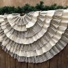 JCS 48 Inch Ruffled Tea Dyed Black Ticking Stripe Rustic Farmhouse Christmas Tree Skirt 0 100x100