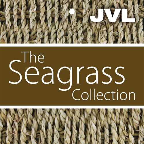 JVL Natural Round Seagrass Waste Paper Basket Bin 28 X 25 Cm 0 1