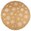 Juvale 60 Inch Christmas Tree Skirt Circular Burlap Xmas Tree Decoration Snowflake Themed Christmas Tree Decor Brown 0 100x100