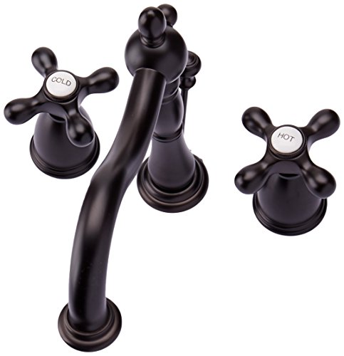 Kingston Brass KB1975AX Heritage Widespread Lavatory Faucet With Metal Cross Handle Oil Rubbed Bronze 0 0