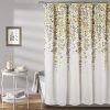 Lush Decor Weeping Flower Shower Curtain Fabric Floral Vine Print Design 72 X 72 Yellow Gray 0 100x100
