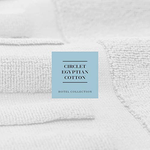 100% Cotton 22"x34" White Classic Luxury Bath Mat Floor Towel Set 2 Pack 