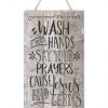 MRC Wood Products Wash Your Hands And Say Your Prayers Cause Jesus And Germs Are Everywhere Rustic Wooden Plank Sign 5x10 0 100x100