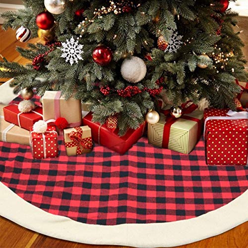 2 Christmas tree base decoration for Xmas holiday party MIFIRE Christmas Tree Skirt Ornament Round 90 CM Soft fabric Cotton Non woven bottom floor cover