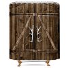Riyidecor Wooden Garage Barn Door Shower Curtain 72x84 Inch With Metal Hooks 12 Pack Vintage Rustic Country Gate Extra Long Decor Fabric Bathroom Set Polyester Waterproof 0 100x100