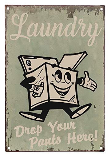 PXIYOU Laundry Help Wanted Vintage Farmhouse Laundry Room Sign Country Wall Deco 