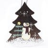 Set Of 6 Rustic Tin Christmas Tree Ornaments With Hand Painted Snowman Scene On Front 0 100x100