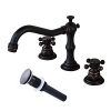 Votamuta Deck Mounted Three Holes Double Handles Widespread Bathroom Sink Faucet With Matching Pop Up Drain With OverflowOil Rubbed Bronze 0 100x100