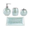 Whole Housewares Bathroom Accessories Set 4 Piece Glass Mosaic Bath Accessory Completes With Lotion DispenserSoap Pump Cotton Jar Vanity Tray Toothbrush Holder Turquoise 0 100x100