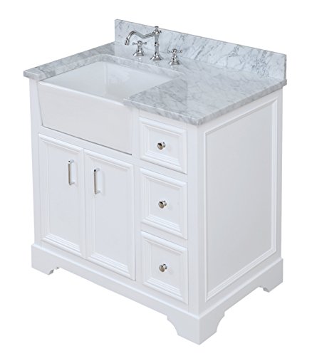 Zelda 36 Inch Bathroom Vanity Carrara White Includes White