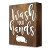 Akeke Wash Your Hands Farmhouse Funny Quotes Bathroom Wooden Box Signs Plaque Decor 0 100x100
