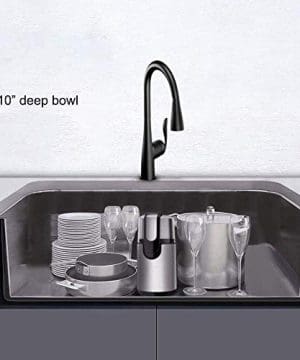 33 Inch 16 Gauge Gunmetal Black Apron Kitchen Sink With Nano Surface ALWEN Single Bowl Farmhouse Sink Stainless Steel 10 Inch Deep With Bottom Grid And Strainer 0 4 300x360