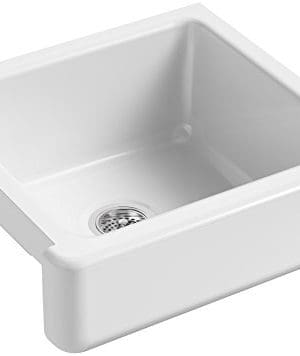 KOHLER-K-5664-0-Whitehaven-Farmhouse-Self-Trimming-Farmhouse-Undermount-Single-Bowl-Kitchen-Sink-with-Short-Apron-23-12-x-21-916-x-9-58-Inch-White-0