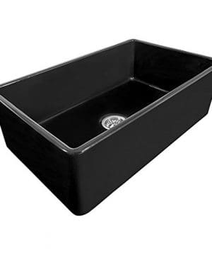 Ruvati 30 X 20 Inch Fireclay Reversible Farmhouse Apron Front Kitchen Sink Single Bowl Gloss Black RVL2100BK 0 300x360