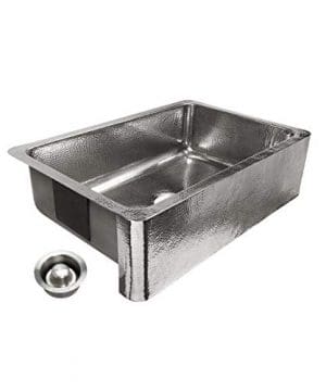 Sinkology SK701 33HSP AMZ D Percy All In One Farmhouse Apron Front 32 In Single Bowl In Polished Finish And Disposal Drain Crafted Stainless Steel Kitchen Sink 0 300x360
