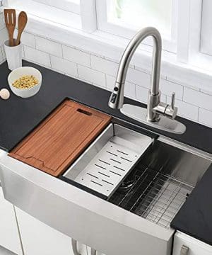 farmhouse workstation sink stainless steel apron gauge inch kitchen sinks bowl single