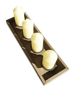 Whole House Worlds Tribeca Tray Votive Candle Holder For Mantles And Centerpieces 4 Candles Handmade And Crafted Of Wood And Metal 20 78 X 6 34 X 2 38 Inches 0 300x360