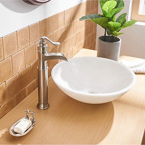 Aquafaucet Waterfall Bathroom Faucet Brushed Nickel Single Handle One Hole Vessel Sink Faucet Lavatory Tall Body Commercial 0 4