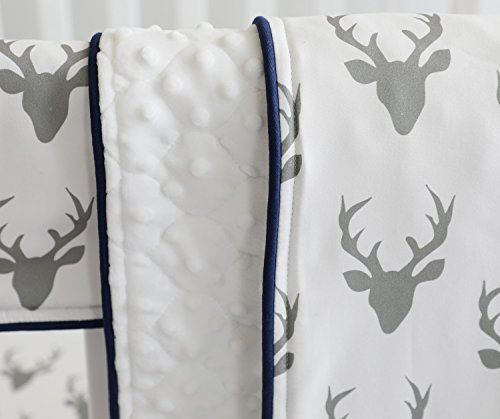 Brandream Crib Sheets for Boys Girls Fitted Cotton Baby Crib Sheet Sets 2 Packs White & Gray Deer Head & Arrow Printed