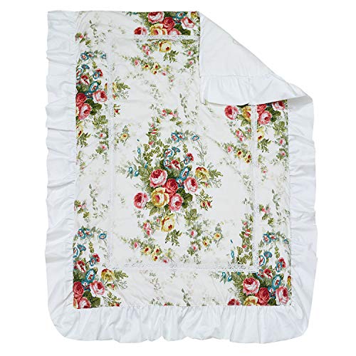 Brandream Crib Bedding Sets For Girls Vintage Ruffled Floral Baby Nursery Crib Sets Sweet Chic Girls Bedding 100 Cotton 0 0
